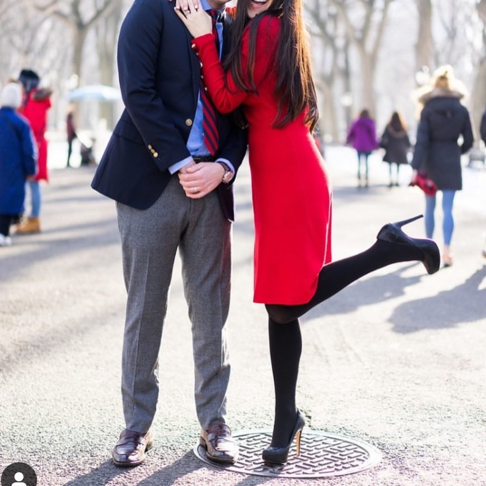 Red INC long sleeve knee length sweater dress